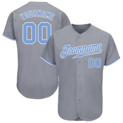 Jersey Baseball Custom Blue-White Authentic Gray Light