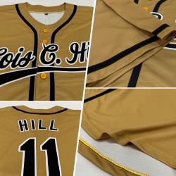 Old Black-White Gold Baseball Authentic Custom Jersey Old Black-White Gold Baseball Authentic Custom Jersey