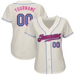 Cream Light Authentic Baseball Black-Pink Custom Jersey Blue Cream Light Authentic Baseball Black-Pink Custom Jersey Blue