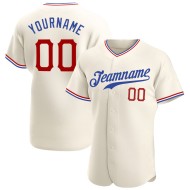 Cream Red-Royal Authentic Baseball Custom Jersey