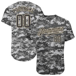 Gray-Cream Steel Jersey Camo Authentic Salute Service To Baseball Custom