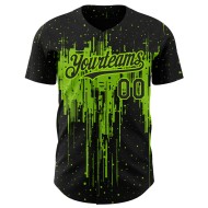 Baseball Neon Art Green Black Design Splatter Authentic Dripping Custom 3D Pattern Jersey Baseball Neon Art Green Black Design Splatter Authentic Dripping Custom 3D Pattern Jersey
