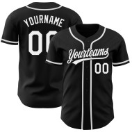 Authentic Baseball Custom Jersey Black White