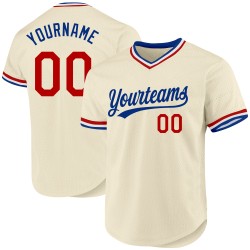 Red Jersey Custom Royal-White Baseball Authentic Cream Throwback
