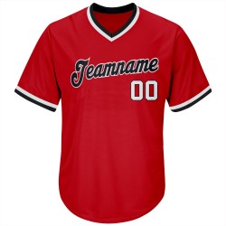White-Black Shirt Authentic Baseball Rib-Knit Throwback Red Jersey Custom White-Black Shirt Authentic Baseball Rib-Knit Throwback Red Jersey Custom