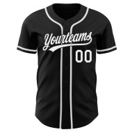 Authentic Baseball Custom Jersey Black White Authentic Baseball Custom Jersey Black White