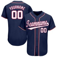 Custom Jersey Baseball Navy White-Red