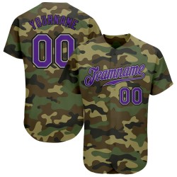 Salute Jersey Service Baseball To Custom Authentic Purple-Black Camo