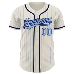 Blue Cream Baseball Light Authentic Custom Pinstripe Jersey Navy Blue Cream Baseball Light Authentic Custom Pinstripe Jersey Navy