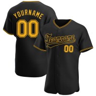 Black Authentic Gold-Black Custom Baseball Jersey
