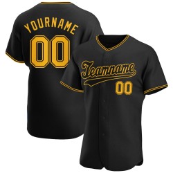 Black Authentic Gold-Black Custom Baseball Jersey
