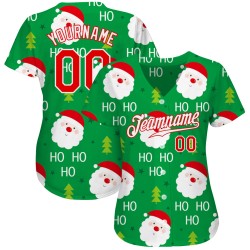 Jersey Baseball Red-White 3D Green Authentic Custom Christmas Jersey Baseball Red-White 3D Green Authentic Custom Christmas