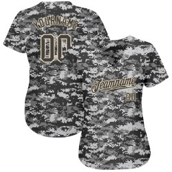 Gray-Cream Steel Jersey Camo Authentic Salute Service To Baseball Custom